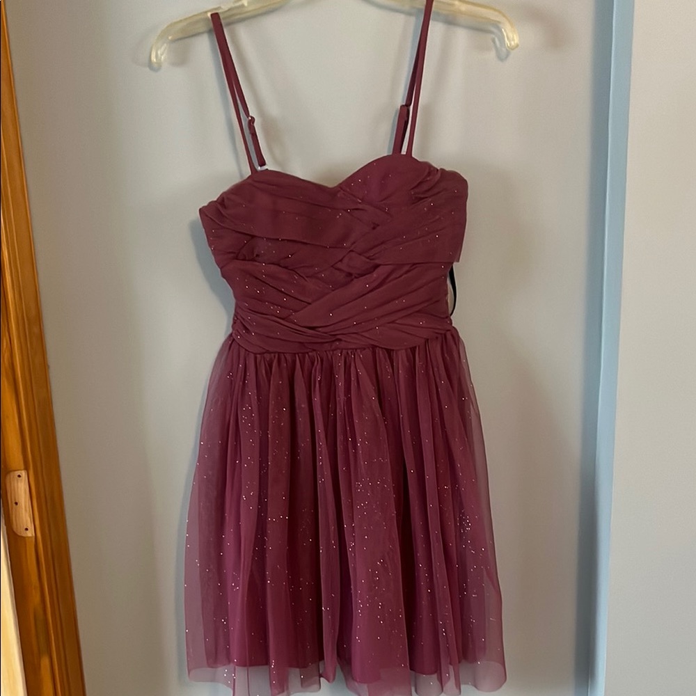 Purple Sparkle Homecoming Dress